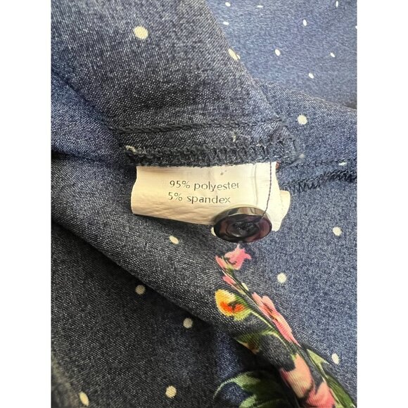 Allegra K Women's Navy Blue Polka Dot Dress - Picture 7 of 7